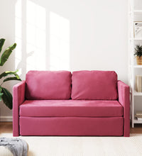 Bodensofa mit Schlaffunktion Weinrot 122x204x55 cm Samt