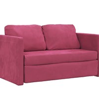 Bodensofa mit Schlaffunktion Weinrot 122x204x55 cm Samt