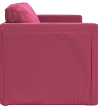 Bodensofa mit Schlaffunktion Weinrot 122x204x55 cm Samt