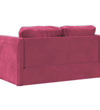Bodensofa mit Schlaffunktion Weinrot 122x204x55 cm Samt