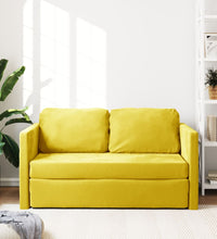 Bodensofa mit Schlaffunktion Dunkelgelb 122x204x55 cm Samt