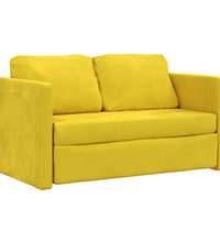 Bodensofa mit Schlaffunktion Dunkelgelb 122x204x55 cm Samt