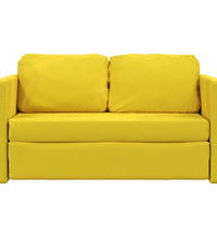 Bodensofa mit Schlaffunktion Dunkelgelb 122x204x55 cm Samt