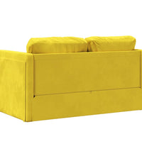 Bodensofa mit Schlaffunktion Dunkelgelb 122x204x55 cm Samt