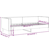 Tagesbett Hellgrau 80x200 cm Stoff