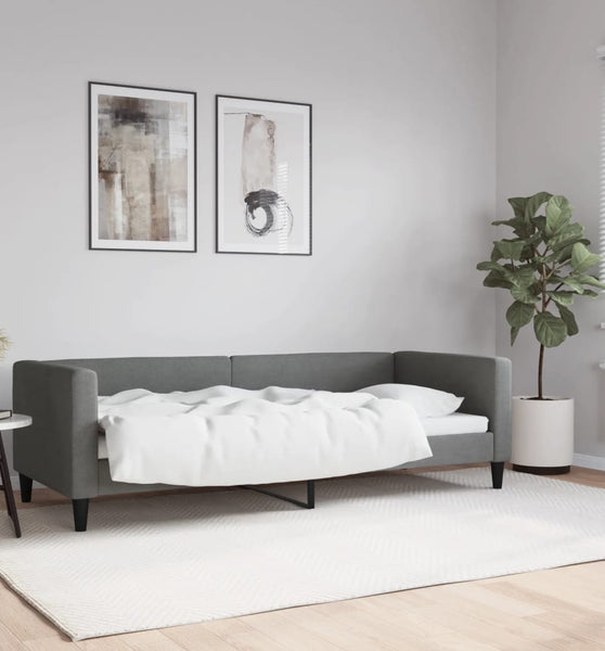 Tagesbett Dunkelgrau 80x200 cm Stoff