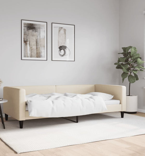 Tagesbett Creme 90x200 cm Stoff