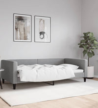 Tagesbett Hellgrau 100x200 cm Stoff