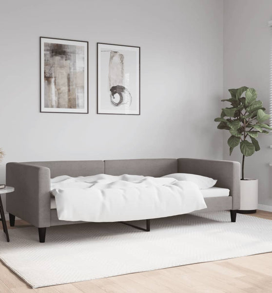 Tagesbett Taupe 100x200 cm Stoff