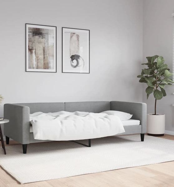Tagesbett Hellgrau 90x190 cm Stoff