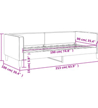 Tagesbett Dunkelgrau 90x190 cm Stoff