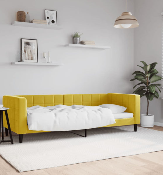 Tagesbett Gelb 80x200 cm Samt