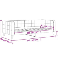 Tagesbett Hellgrau 90x200 cm Samt