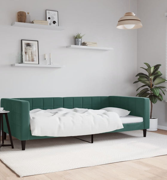 Tagesbett Dunkelgrün 100x200 cm Samt