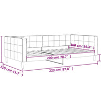 Tagesbett Schwarz 100x200 cm Samt