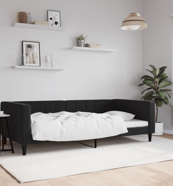 Tagesbett Schwarz 100x200 cm Samt