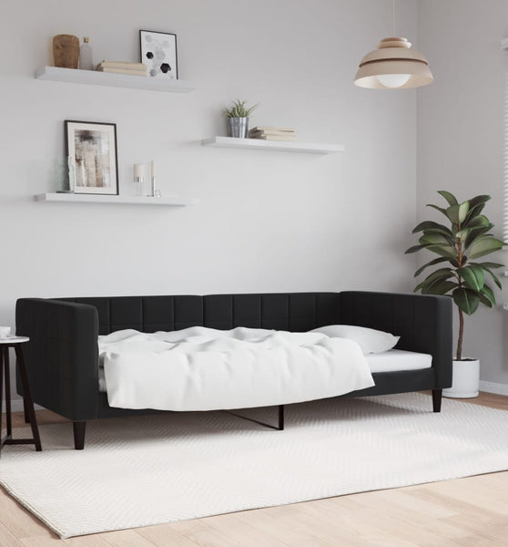Tagesbett Schwarz 90x190 cm Samt