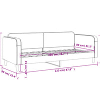 Tagesbett Hellgrau 80x200 cm Stoff