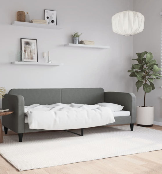 Tagesbett Dunkelgrau 80x200 cm Stoff