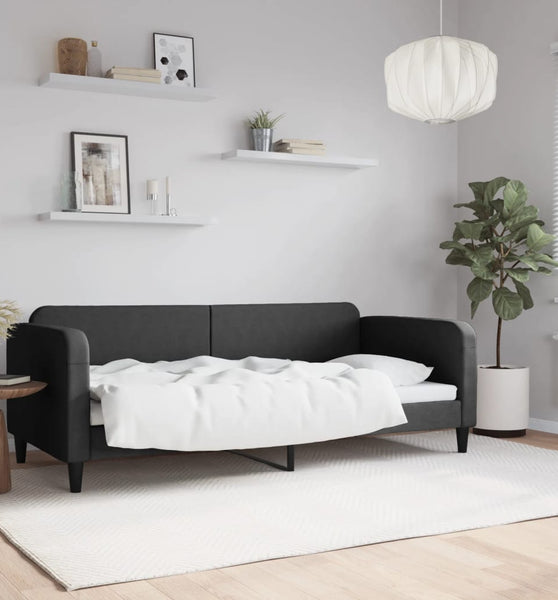 Tagesbett Schwarz 90x200 cm Stoff