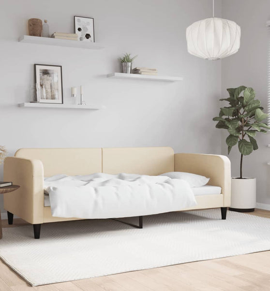 Tagesbett Creme 90x200 cm Stoff