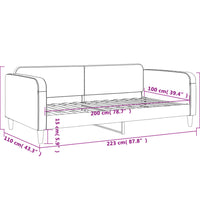Tagesbett Dunkelgrau 100x200 cm Stoff