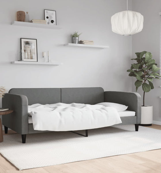 Tagesbett Dunkelgrau 100x200 cm Stoff