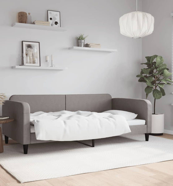 Tagesbett Taupe 100x200 cm Stoff