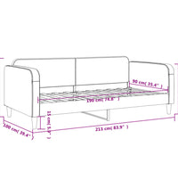 Tagesbett Hellgrau 90x190 cm Stoff