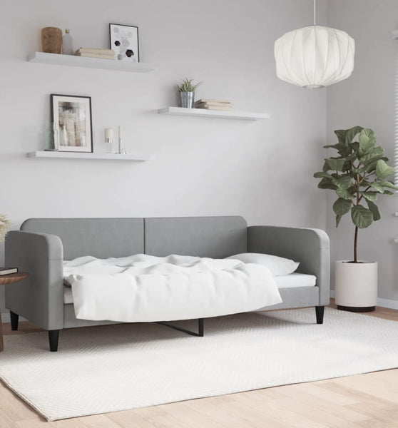 Tagesbett Hellgrau 90x190 cm Stoff