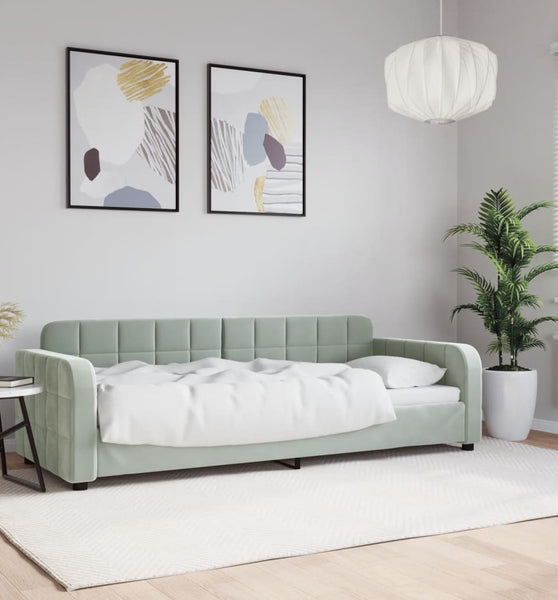 Tagesbett Hellgrau 80x200 cm Samt