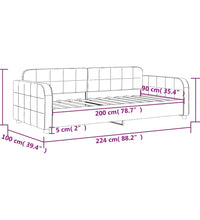 Tagesbett Blau 90x200 cm Samt