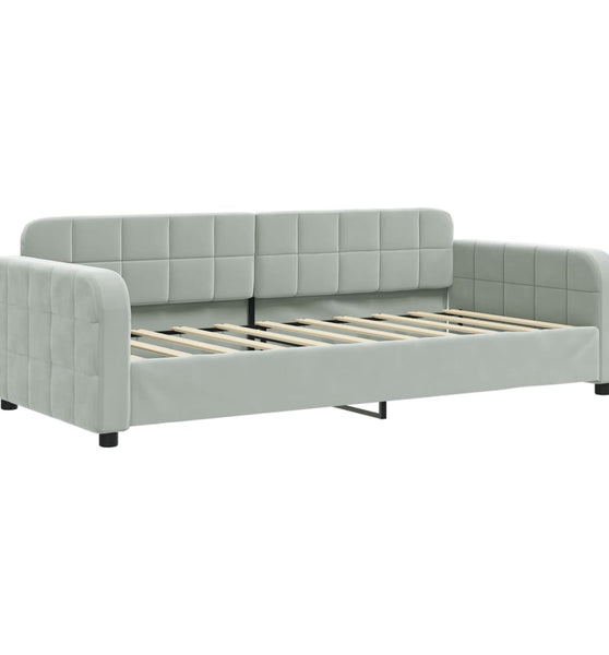 Tagesbett Hellgrau 90x190 cm Samt