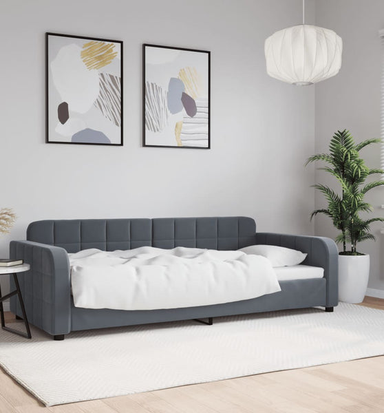 Tagesbett Dunkelgrau 90x190 cm Samt