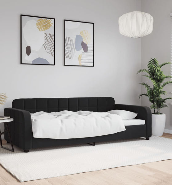 Tagesbett Schwarz 90x190 cm Samt