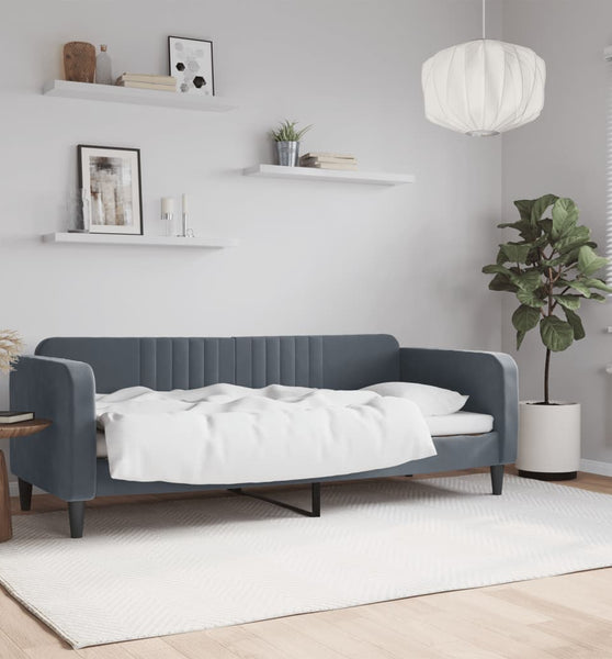 Tagesbett Dunkelgrau 80x200 cm Samt