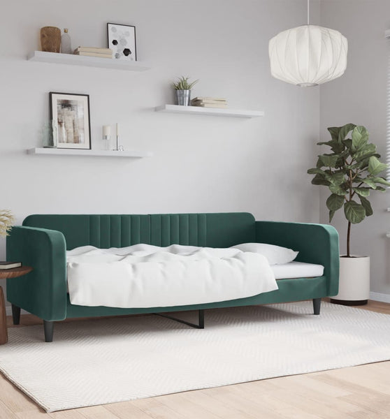Tagesbett Dunkelgrün 100x200 cm Samt