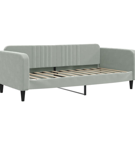 Tagesbett Hellgrau 90x190 cm Samt