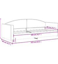 Tagesbett Hellgrau 80x200 cm Stoff
