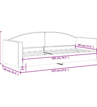 Tagesbett Dunkelgrau 80x200 cm Stoff