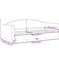 Tagesbett Taupe 90x200 cm Stoff