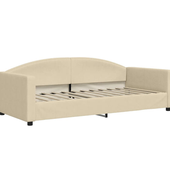 Tagesbett Creme 90x200 cm Stoff