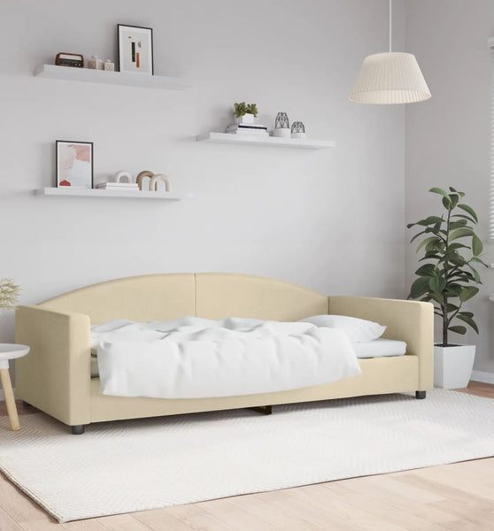 Tagesbett Creme 90x200 cm Stoff