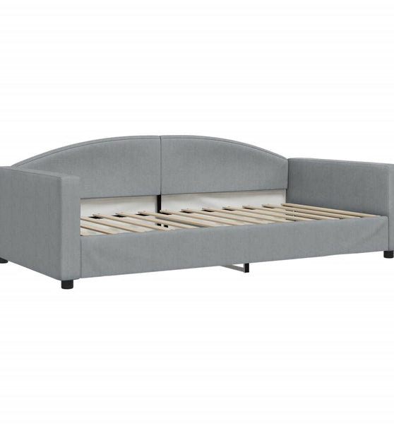 Tagesbett Hellgrau 100x200 cm Stoff