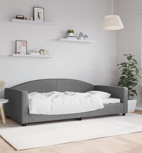 Tagesbett Dunkelgrau 100x200 cm Stoff