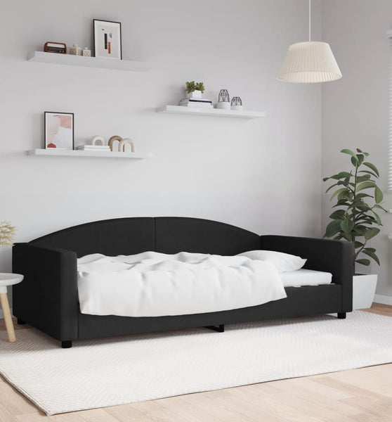 Tagesbett Schwarz 100x200 cm Stoff