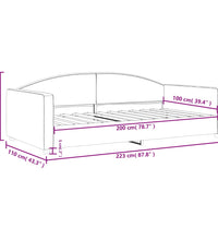 Tagesbett Taupe 100x200 cm Stoff