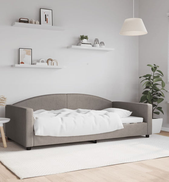 Tagesbett Taupe 100x200 cm Stoff