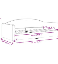 Tagesbett Dunkelgrau 90x190 cm Stoff