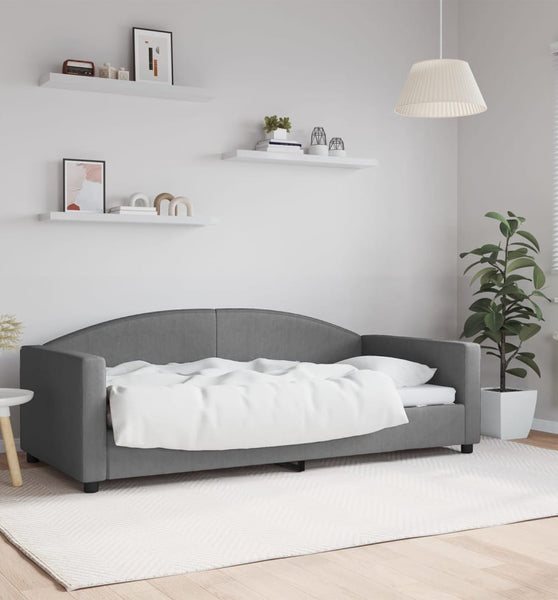 Tagesbett Dunkelgrau 90x190 cm Stoff